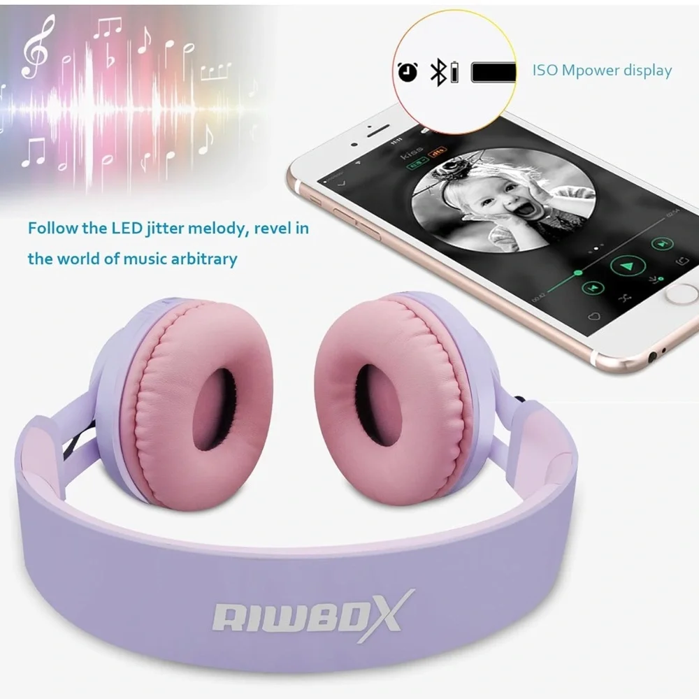 Wireless Pink and Purple Headphones